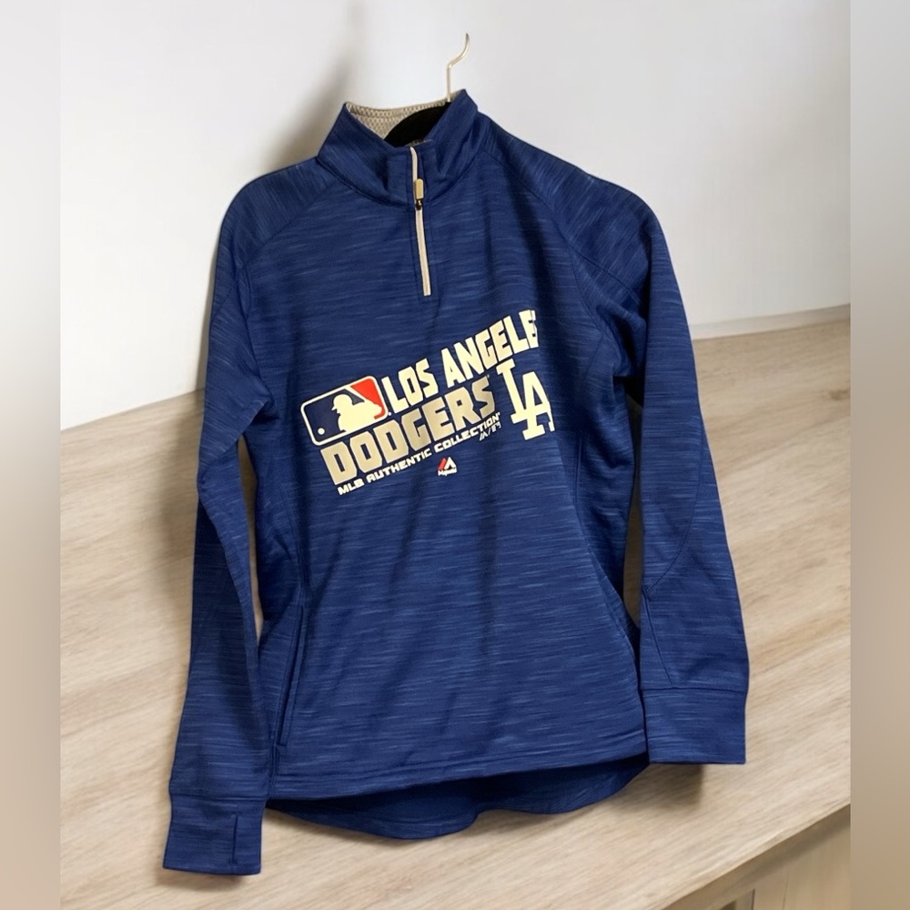 Majestic Vintage Blue Los Angeles Dodgers Pullover Hoodie Jacket. - Picture 4 of 7